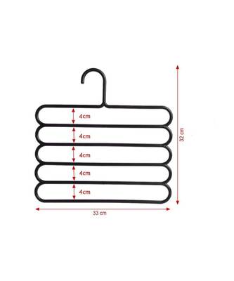 Plastic 5 Layer Multipurpose Clothes Hanger  Space Saving Multi Layer (pack of 6) 5