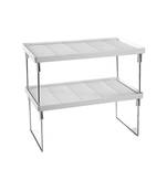 Multi Purpose Steel and Plastic Foldable Rack for Kitchen and Office Shelf (White  2 pcs)