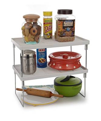Multi Purpose Steel and Plastic Foldable Rack for Kitchen and Office Shelf (White  2 pcs) 4