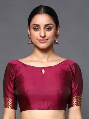 Glemora Wine Beautiful Ethnic Wear Silk Blend  Traditional Saree 4