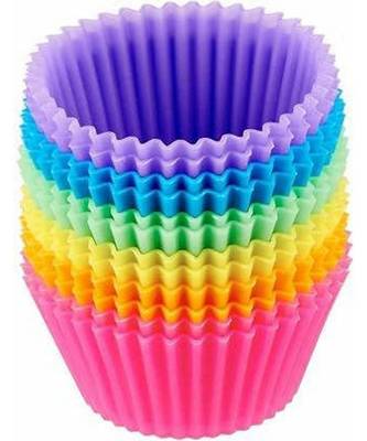 Round Silicon Moulds for Cupcake  Jelly and Muffin | Microwave Oven and OTG Baking Mould 1