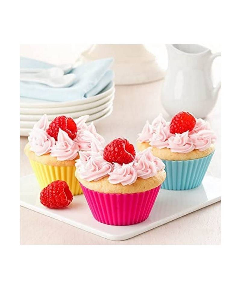 Round Silicon Moulds for Cupcake  Jelly and Muffin | Microwave Oven and OTG Baking Mould