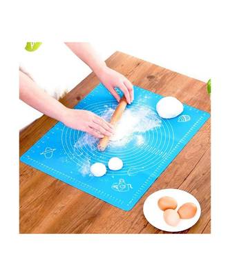 Silicon Roti Mat Pastry Fondant Dough Roti Chapati Rolling Baking Sheet Mat With Measurements 50 x 40 cm (Multicolor) 1