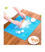 Silicon Roti Mat Pastry Fondant Dough Roti Chapati Rolling Baking Sheet Mat With Measurements 50 x 40 cm (Multicolor)