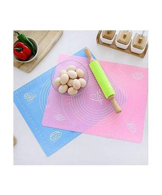 Silicon Roti Mat Pastry Fondant Dough Roti Chapati Rolling Baking Sheet Mat With Measurements 50 x 40 cm (Multicolor) 7