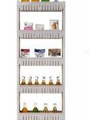 5 Tier Slim Multipurpose Storage Rack   Space Saving Storage Organizer Shelf with Wheels   132x54x12cm (White)