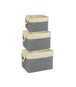 foldable Storage Basket Bin Organizer Set for Wardrobe Clothes Dress Books And Toys   Set of 3