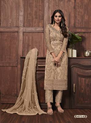 Chiku embroidered net salwar 1