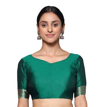 Glemora Green Fancy Ethnic Wear Silk Blend  Traditional Saree 4