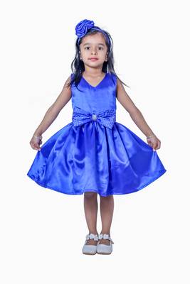 Beige plain polyester kids-girl-gowns 1