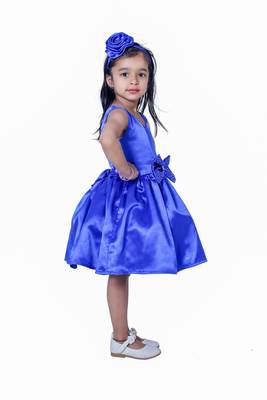 Beige plain polyester kids-girl-gowns 3