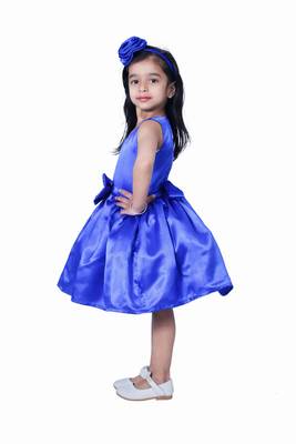 Beige plain polyester kids-girl-gowns 4