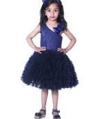 Green plain polyester kids-girl-gowns