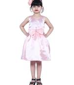 Beige plain polyester kids-girl-gowns