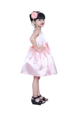 Beige plain polyester kids-girl-gowns 4