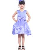 Purple plain polyester kids-girl-gowns