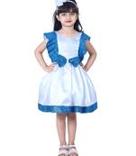 Blue plain polyester kids-girl-gowns