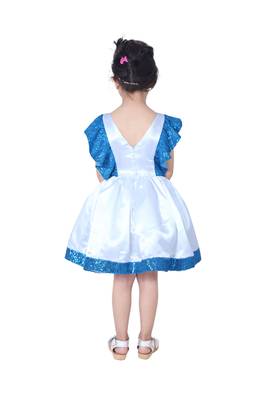 Blue plain polyester kids-girl-gowns 2