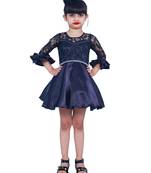 Black plain polyester kids-girl-gowns