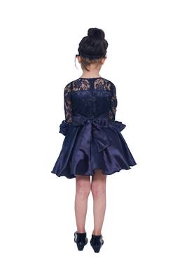 Black plain polyester kids-girl-gowns 2