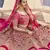 Stunning Pink Heavy Hand Work & Embroidered Velvet Bridal Lehenga