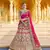 Stunning Pink Heavy Hand Work & Embroidered Velvet Bridal Lehenga