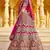 Stunning Pink Heavy Hand Work & Embroidered Velvet Bridal Lehenga