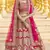 Stunning Pink Heavy Hand Work & Embroidered Velvet Bridal Lehenga