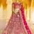Stunning Pink Heavy Hand Work & Embroidered Velvet Bridal Lehenga