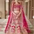 Stunning Pink Heavy Hand Work & Embroidered Velvet Bridal Lehenga