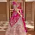 Stunning Pink Heavy Hand Work & Embroidered Velvet Bridal Lehenga
