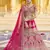 Stunning Pink Heavy Hand Work & Embroidered Velvet Bridal Lehenga