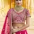 Stunning Pink Heavy Hand Work & Embroidered Velvet Bridal Lehenga