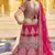 Stunning Pink Heavy Hand Work & Embroidered Velvet Bridal Lehenga