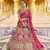 Stunning Pink Heavy Hand Work & Embroidered Velvet Bridal Lehenga