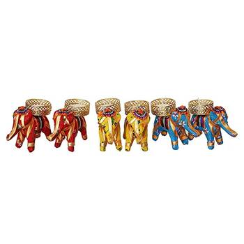 Handmade Elephant Tealight Holder Handicraft Candle Stand  1