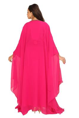 Dark Pink hand Embroidered Farasha 4