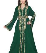 Dark Green Embroidered Kaftan