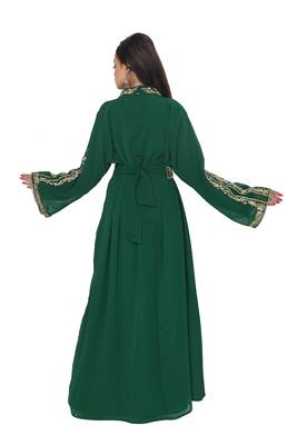 Dark Green Embroidered Kaftan 4