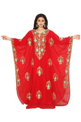 Maroon Embroidered Farasha 1