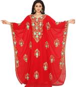 Maroon Embroidered Farasha
