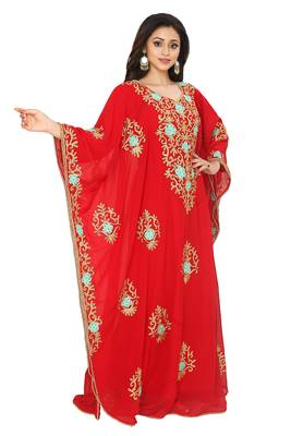 Maroon Embroidered Farasha 3