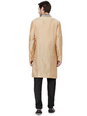 Gold embroidered art silk men-kurtas 2