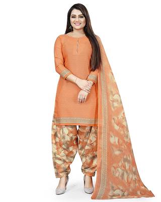 Women's  Cotton Printed Salwar Suit Material With Printed Dupatta 1