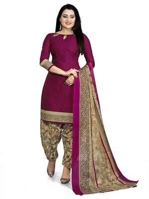 Women's  Cotton Printed Salwar Suit Material With Printed Dupatta 1