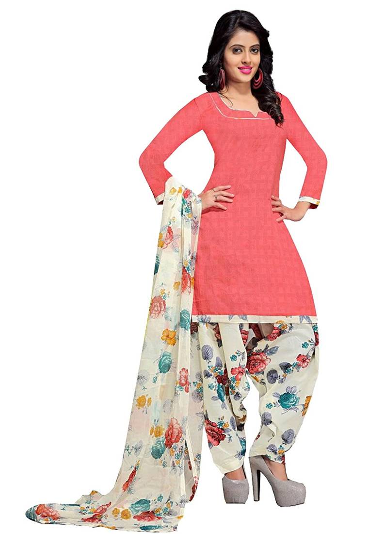 Women's  Cotton Printed Salwar Suit Material With Printed Dupatta