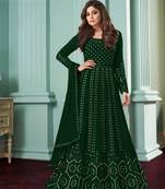 Rahi Fashion Green Faux Georgette Sequence embroidered Work Semi Stitched Anarkali Gown 