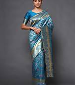 Glemora Green Fancy Ethnic Wear Silk Blend  Traditional Saree