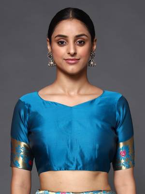 Glemora Green Fancy Ethnic Wear Silk Blend  Traditional Saree 3