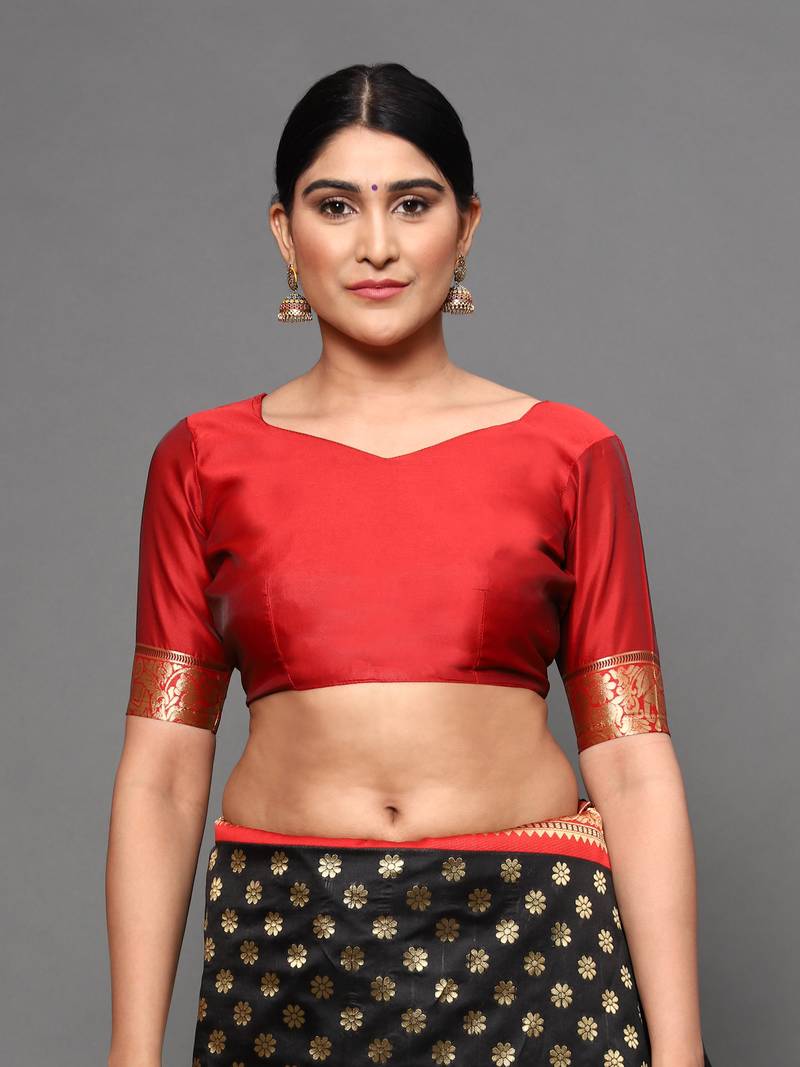 Glemora Black Designer Ethnic Wear Silk Blend  Traditional Saree